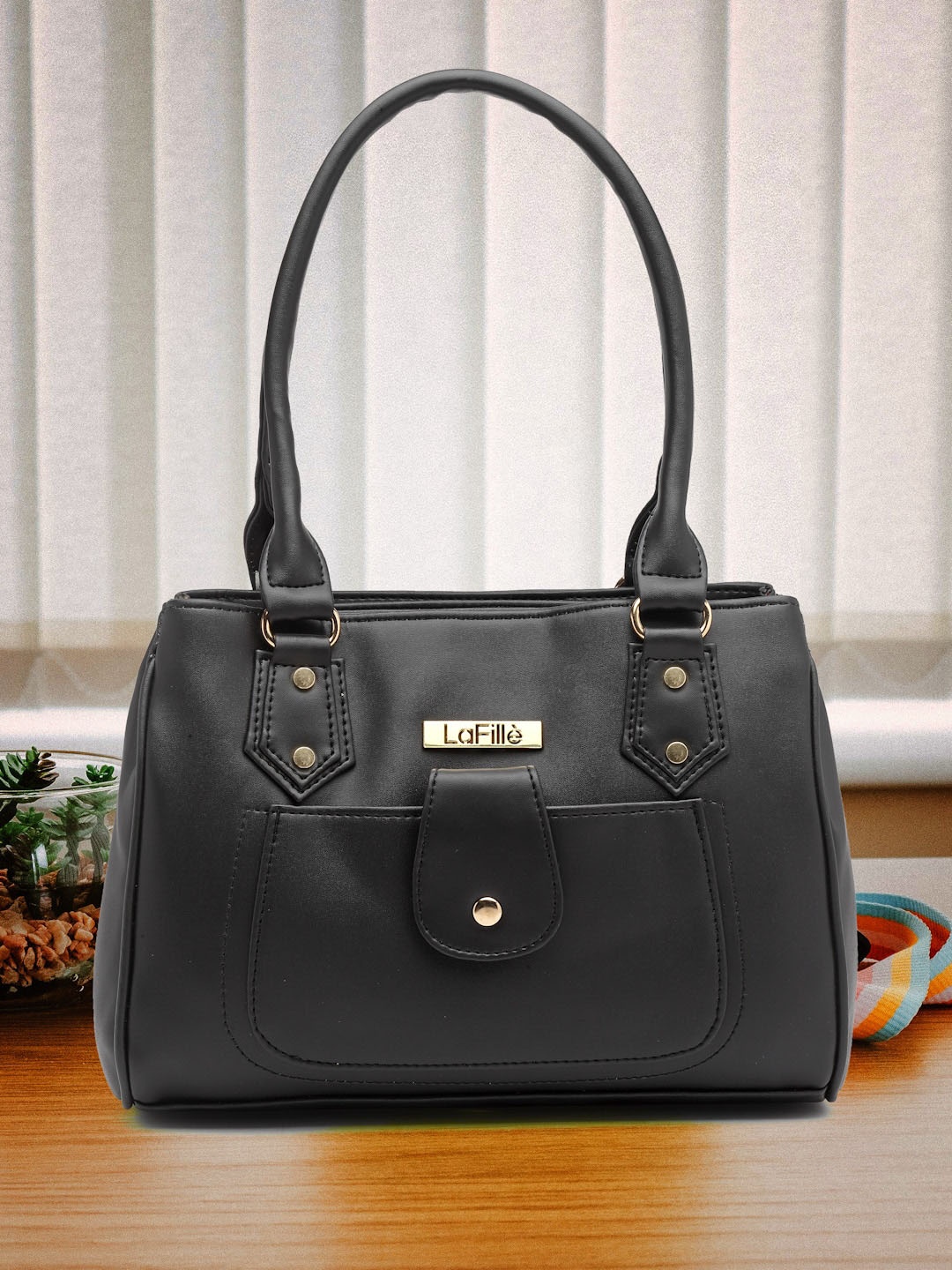 

LaFille Structured Shoulder Bag, Black