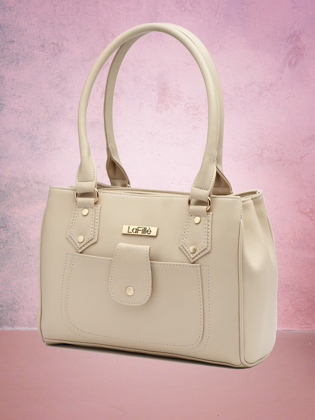

LaFille Structured Shoulder Bag, Cream