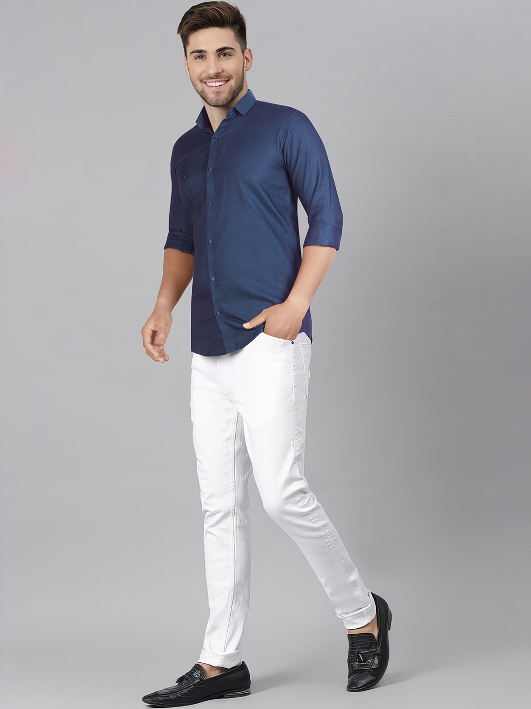 

Jb Just BLACK Premium Slim Fit Cotton Party Shirt, Blue