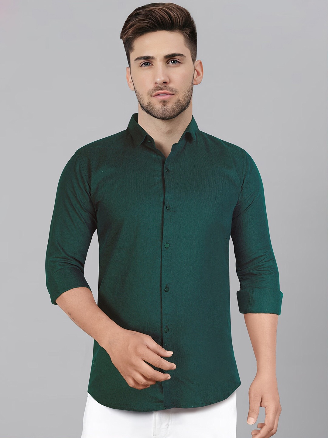 

Jb Just BLACK Premium Slim Fit Cotton Party Shirt, Green