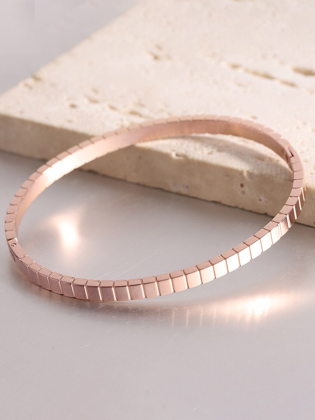 

Peora Rose Gold-Plated Openable Kada Bracelet