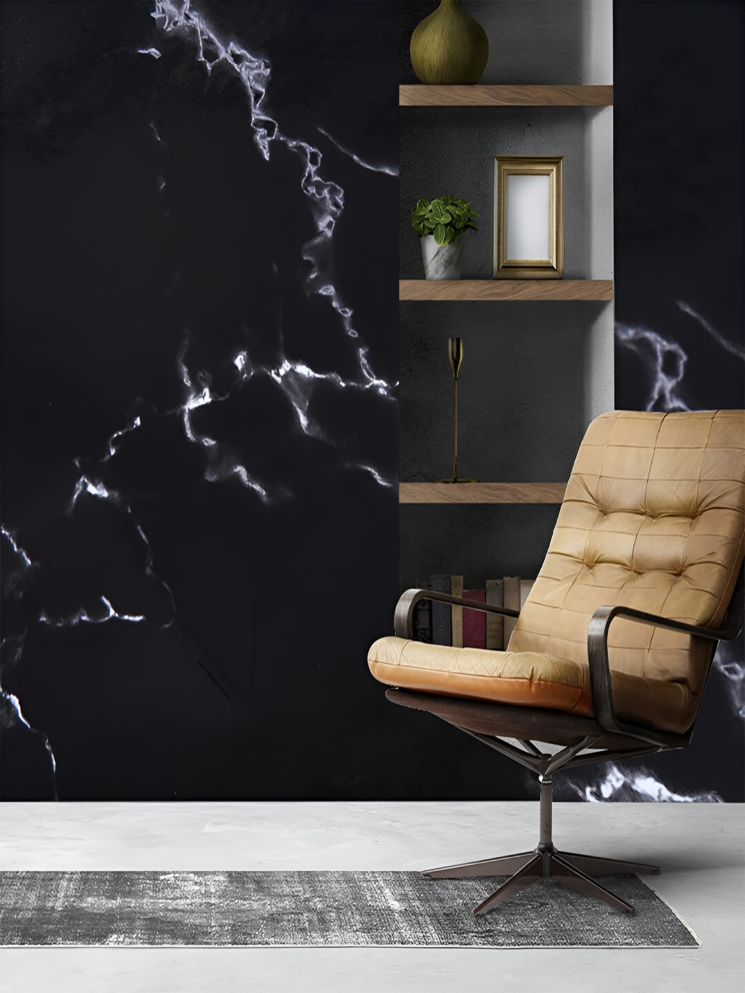 

Kuber Industries Black Self-Adhesive Wallpaper