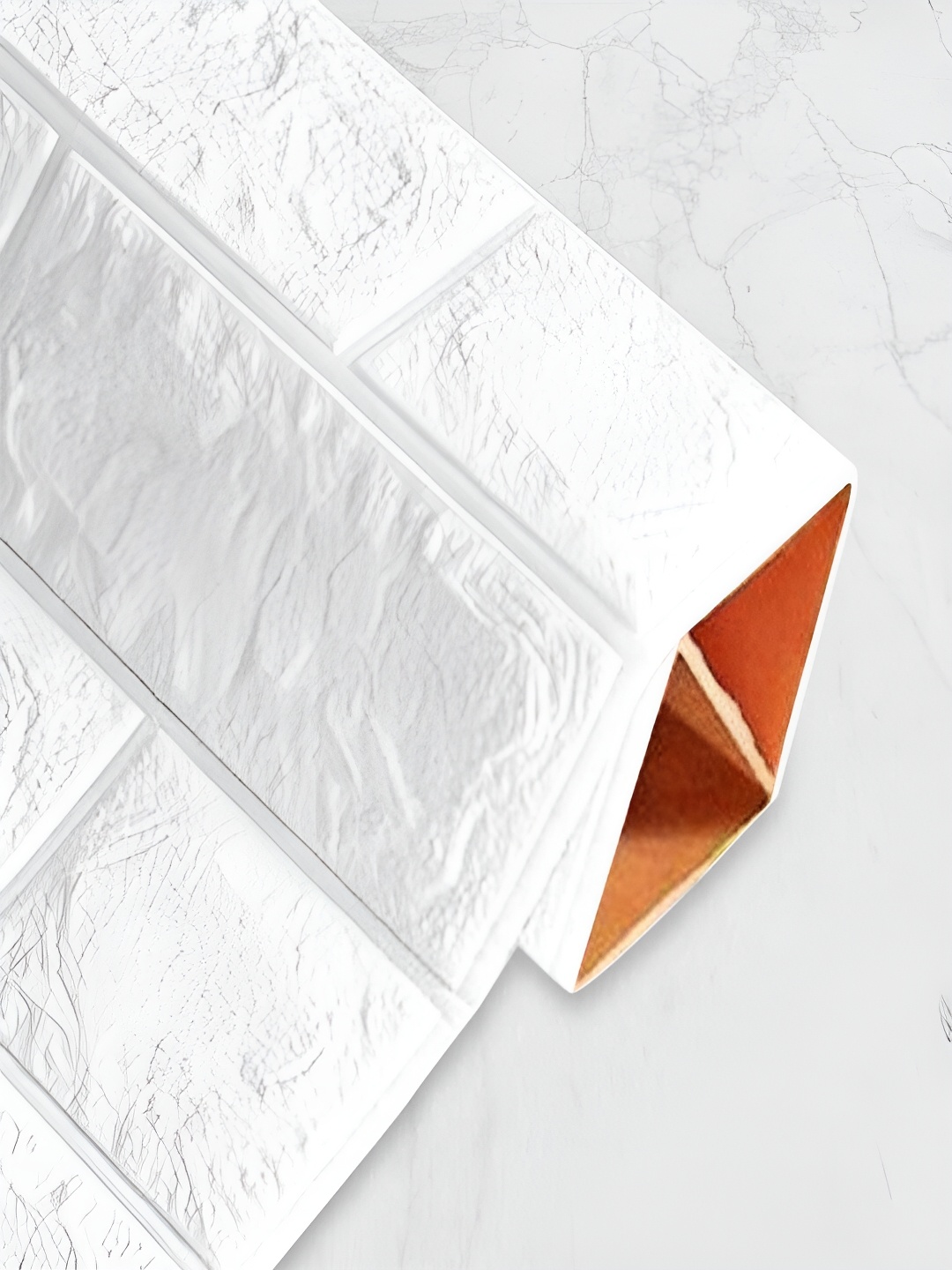 

Kuber Industries White 5 Pieces Self Adhesive Waterproof 3D Wallpapers
