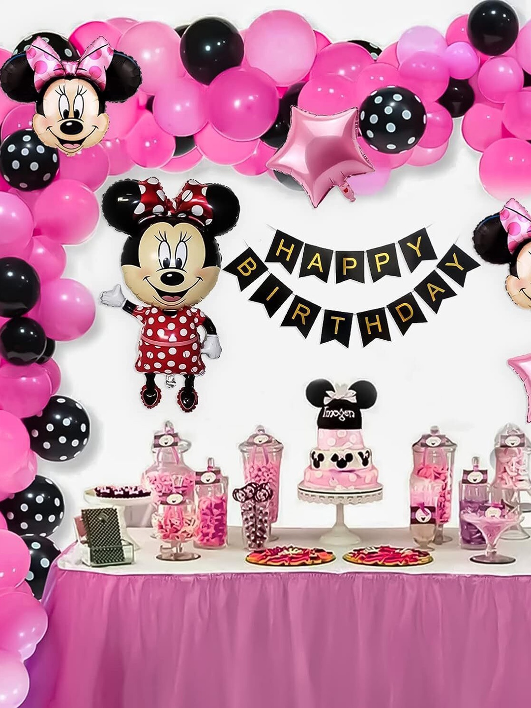 

Special You Pink & Black 65 Pieces Balloons & Cloud Foil Balloons With Birthday Banner