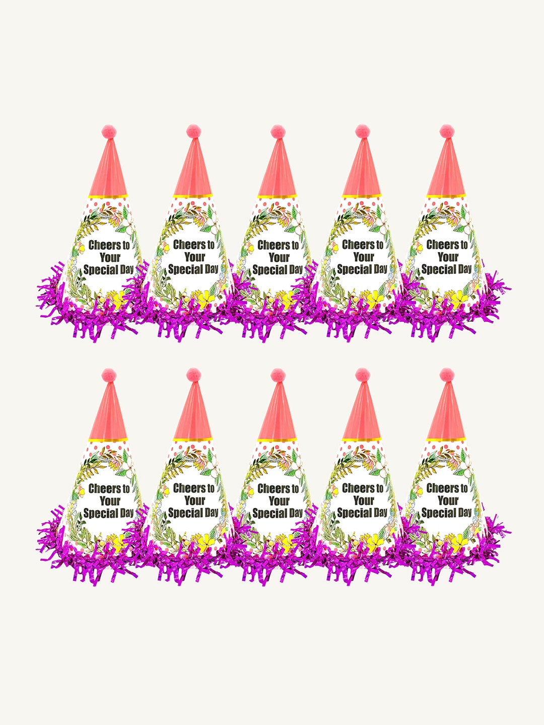 

Special You Red 10-Pcs Birthday Caps