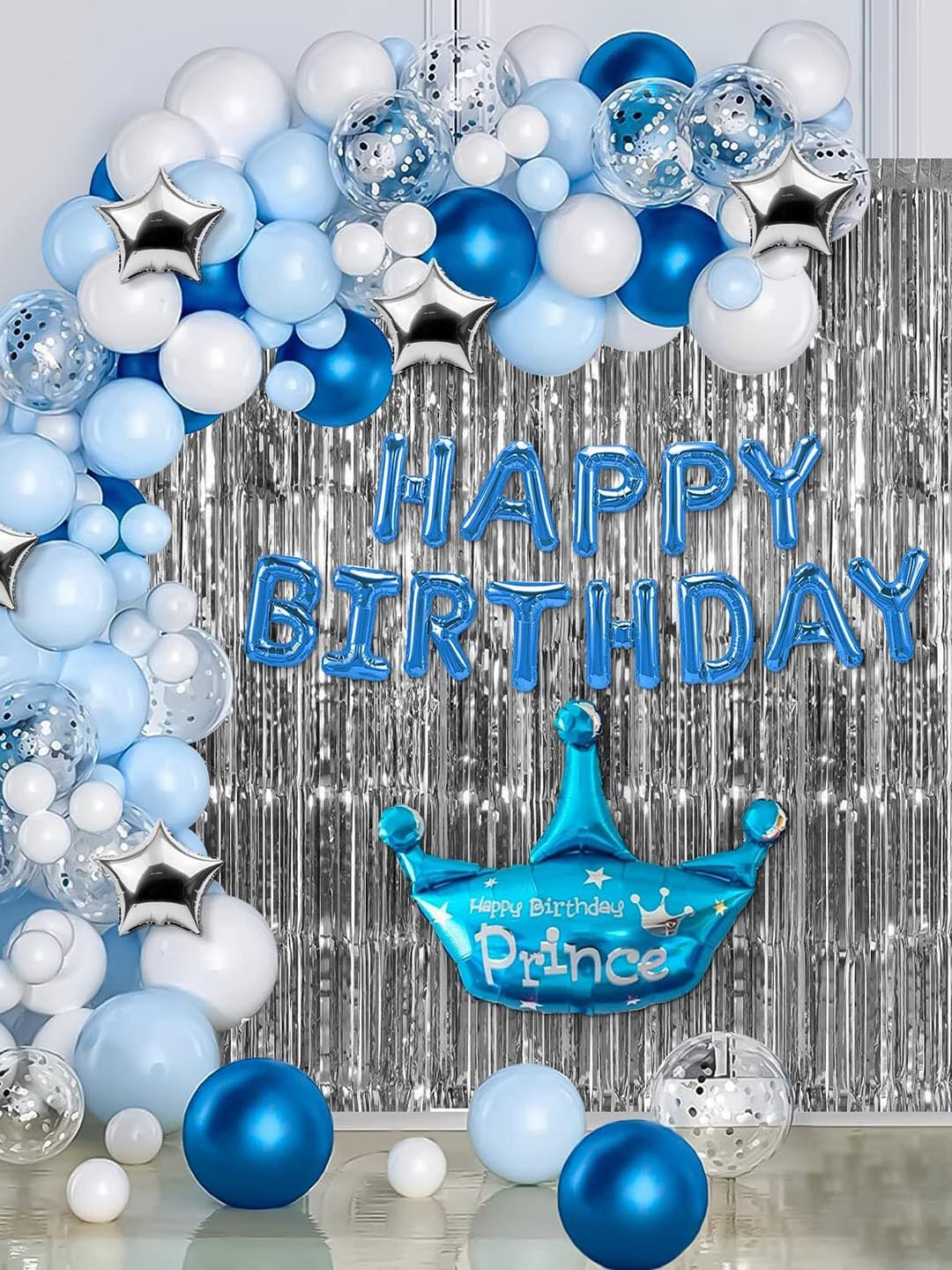 

Special You Grey & Blue Happy Birthday Decoration Items With Crown