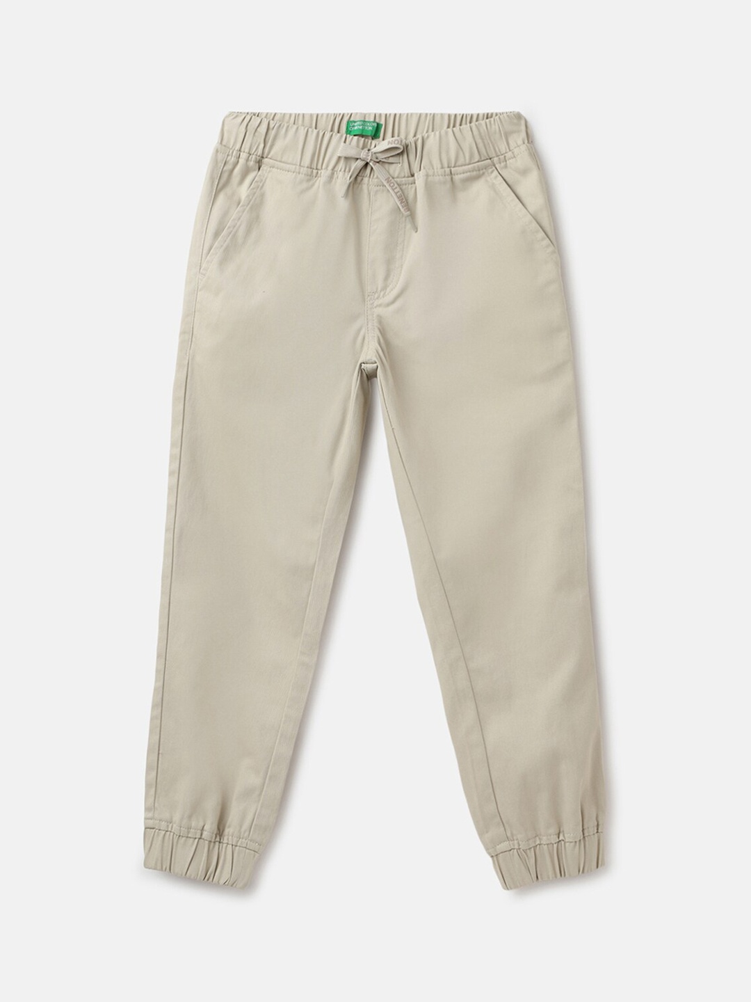 

United Colors of Benetton Boys Mid-Rise Pure Cotton Joggers, Khaki
