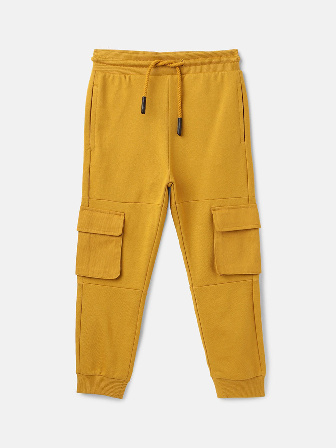 

United Colors of Benetton Boys Mid-Rise Pure Cotton Cargo Joggers, Yellow