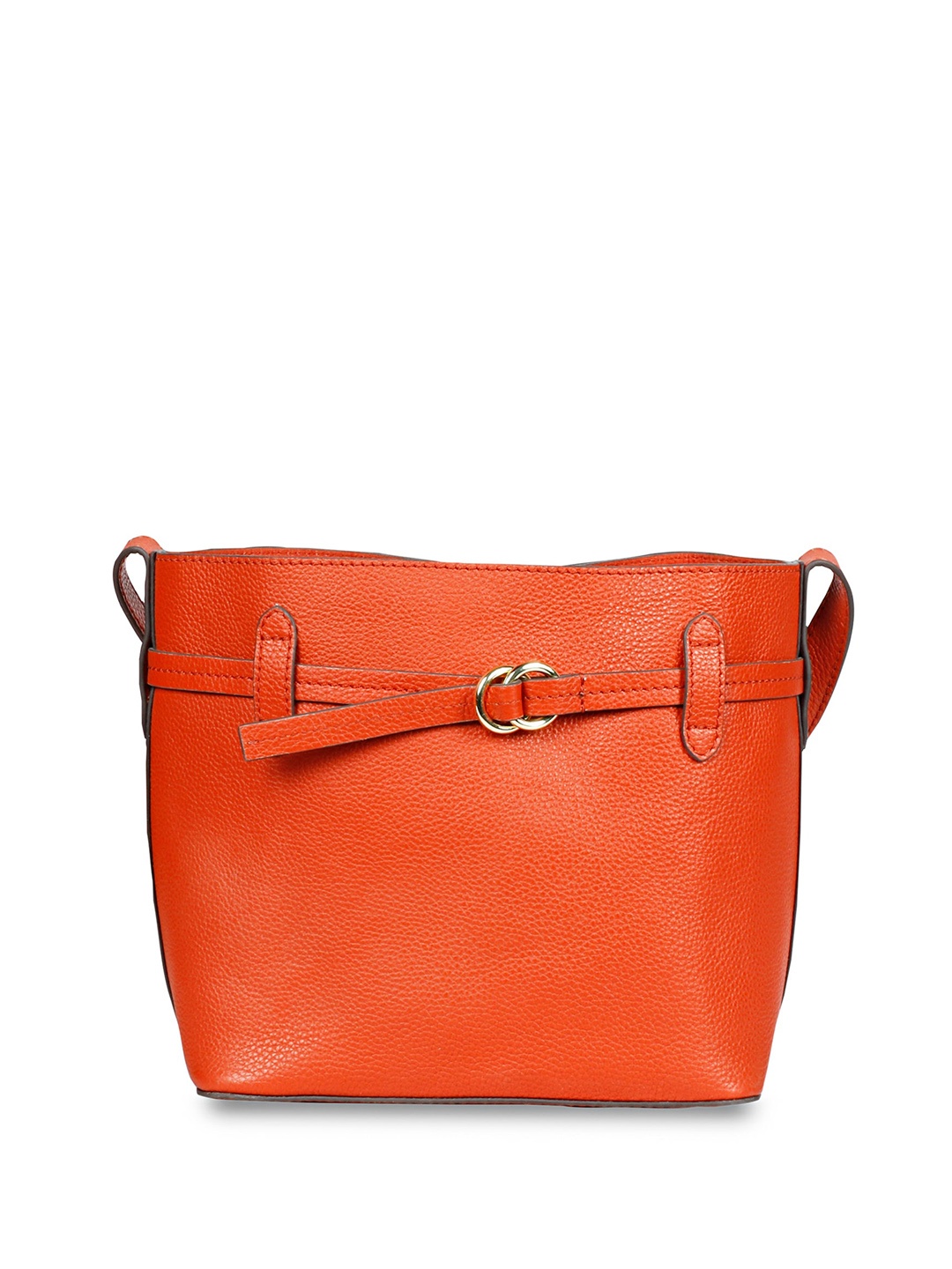 

Favore Textured Leather Structured Sling Bag, Orange