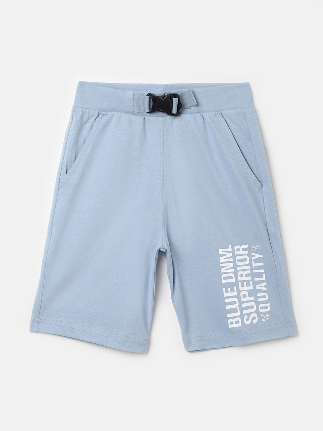 

United Colors of Benetton Boys Typography Printed Cotton Shorts, Blue