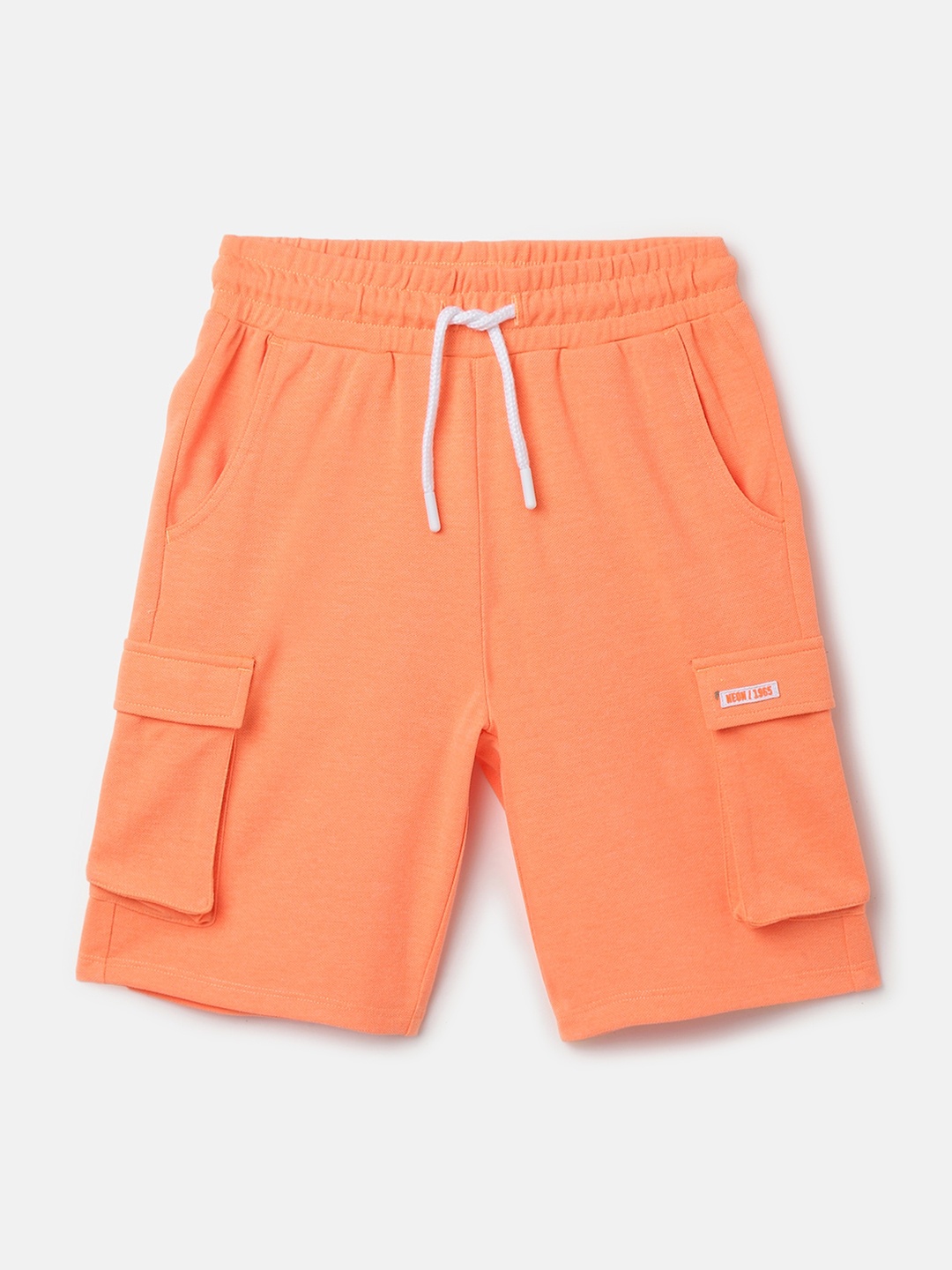 

United Colors of Benetton Boys Regular Fit Mid Rise Cargo Shorts, Orange