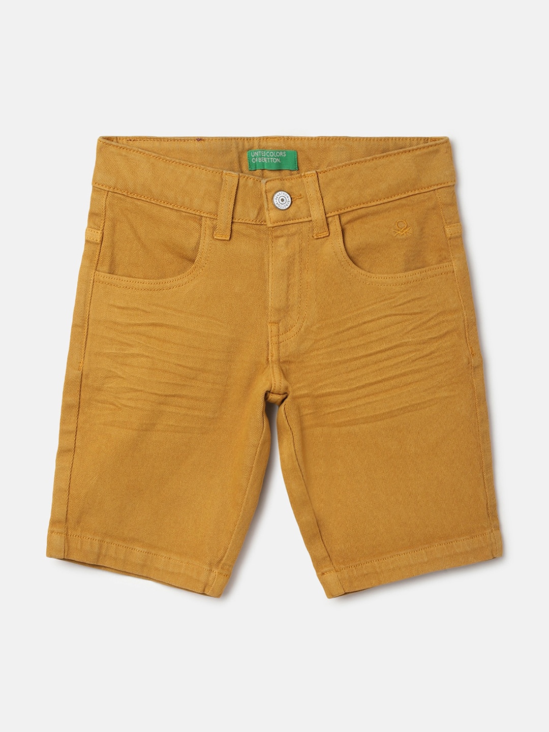 

United Colors of Benetton Boys Mid Rise Denim Shorts, Yellow