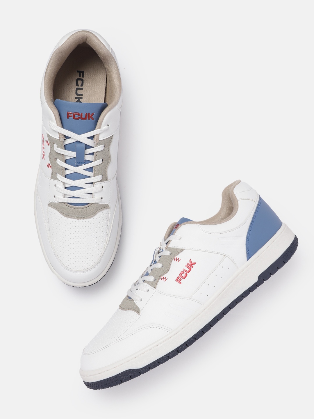 

FCUK Men Textured Sneakers, White