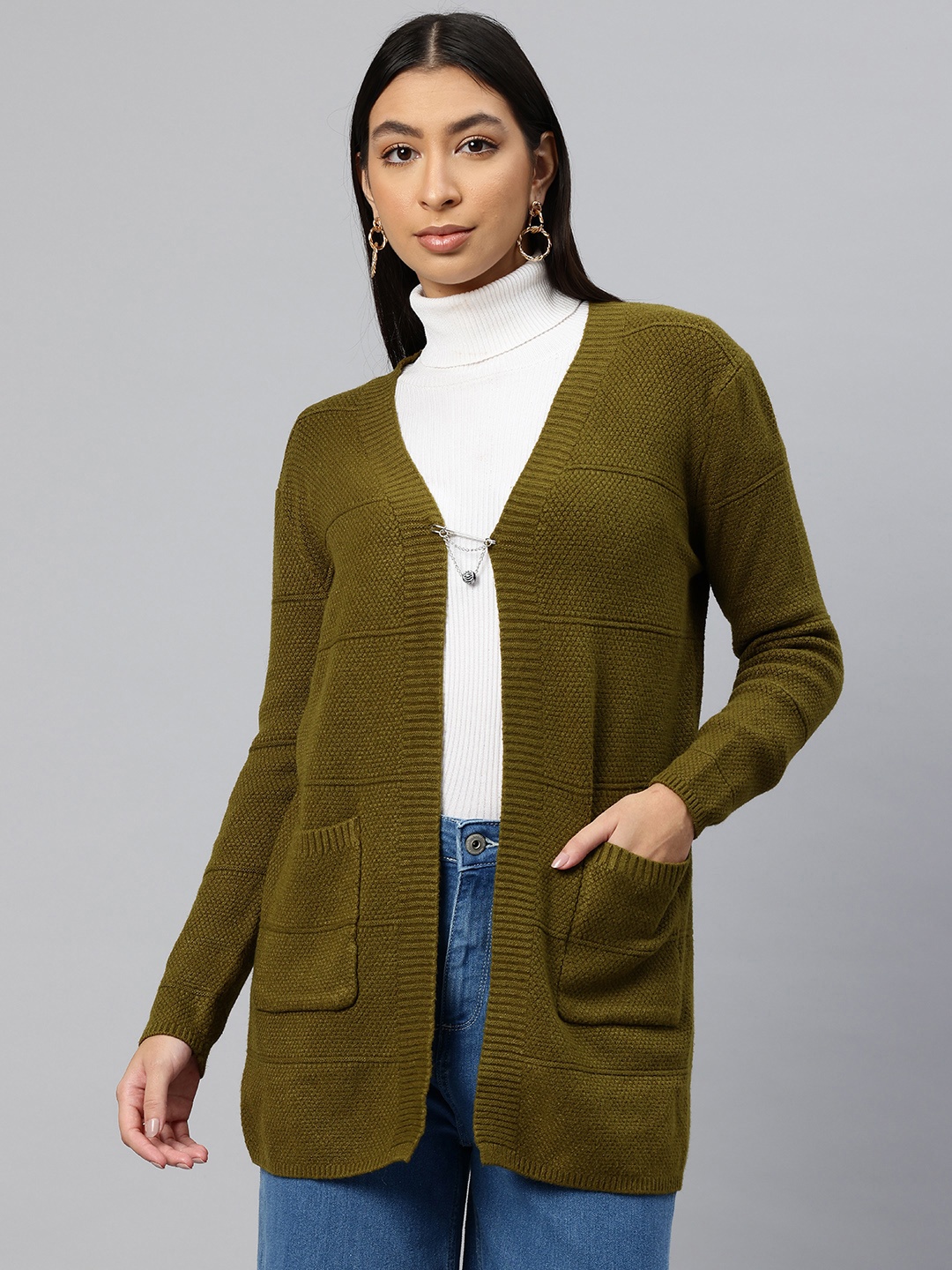 

Pierre Carlo Longline Cardigan, Olive