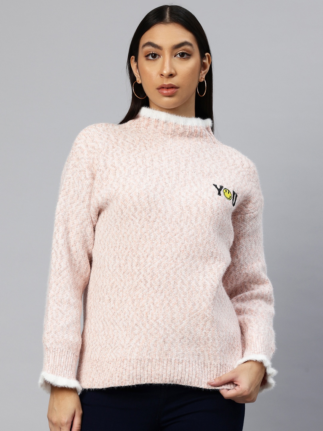 

Pierre Carlo Pullover with Embroidered Detail, Pink