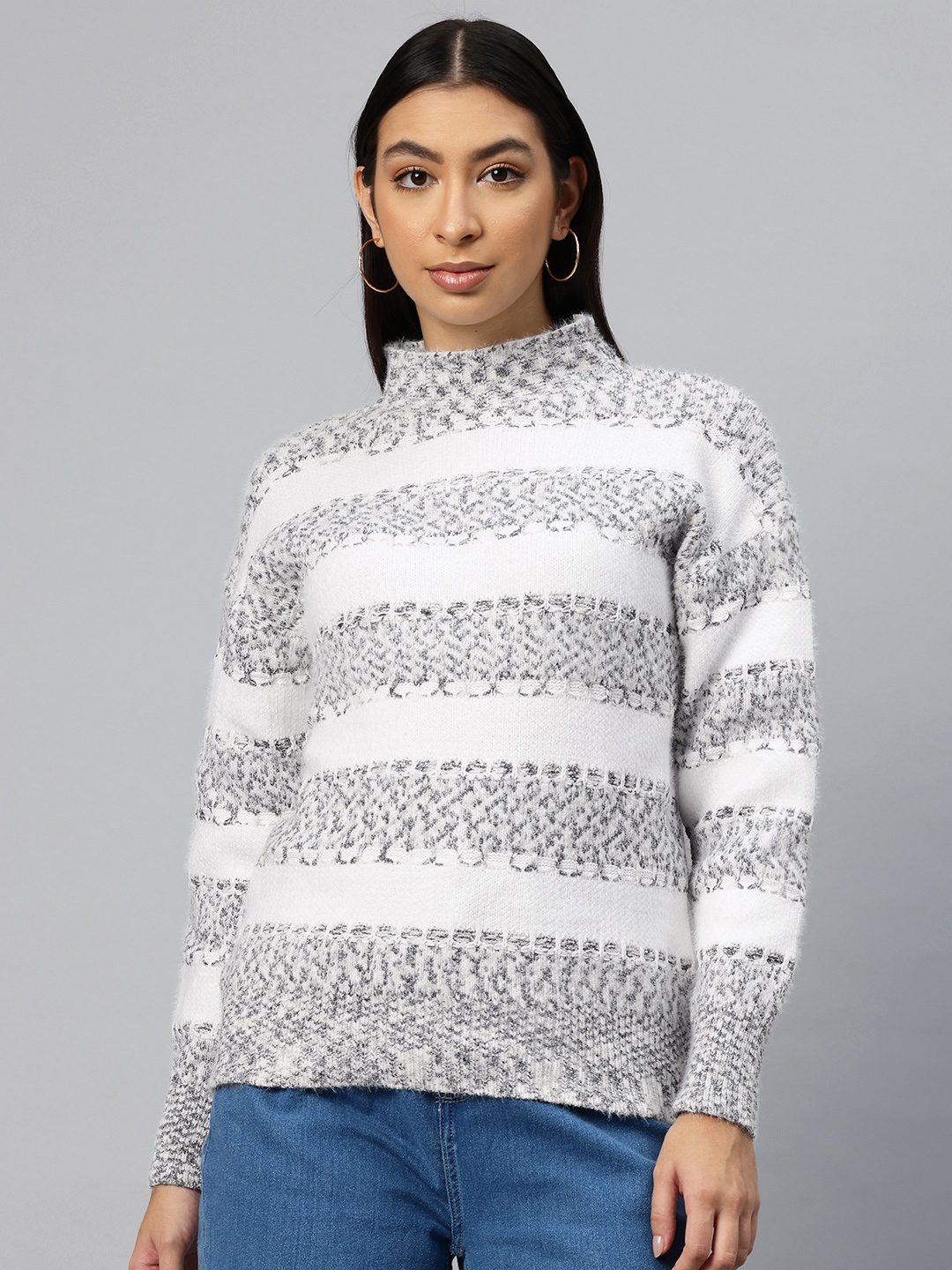 

Pierre Carlo Striped Pullover, Black