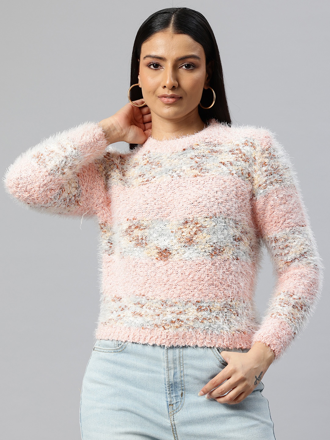 

Pierre Carlo Boucle Pullover, Peach