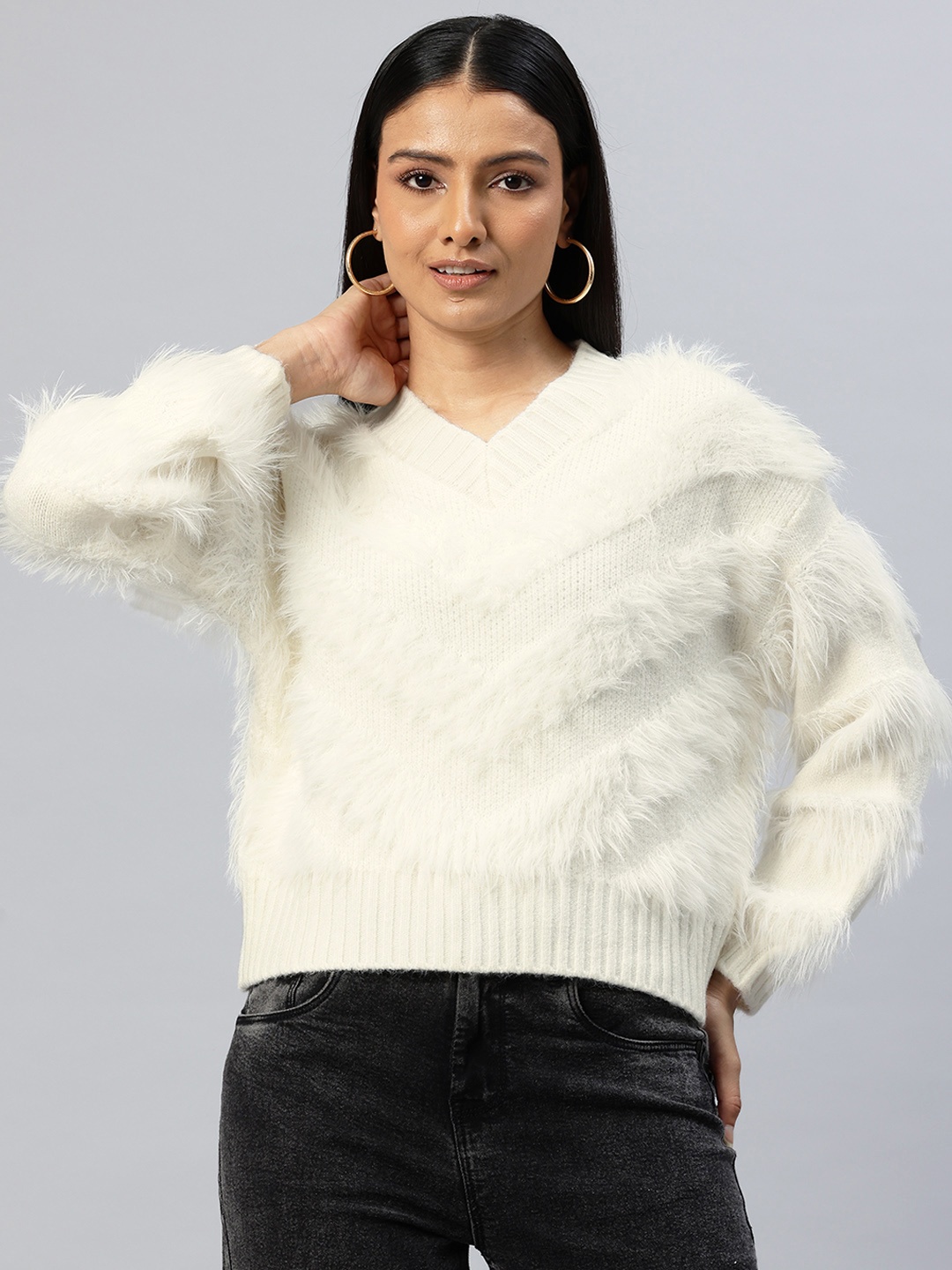 

Pierre Carlo Boucle Pullover, White