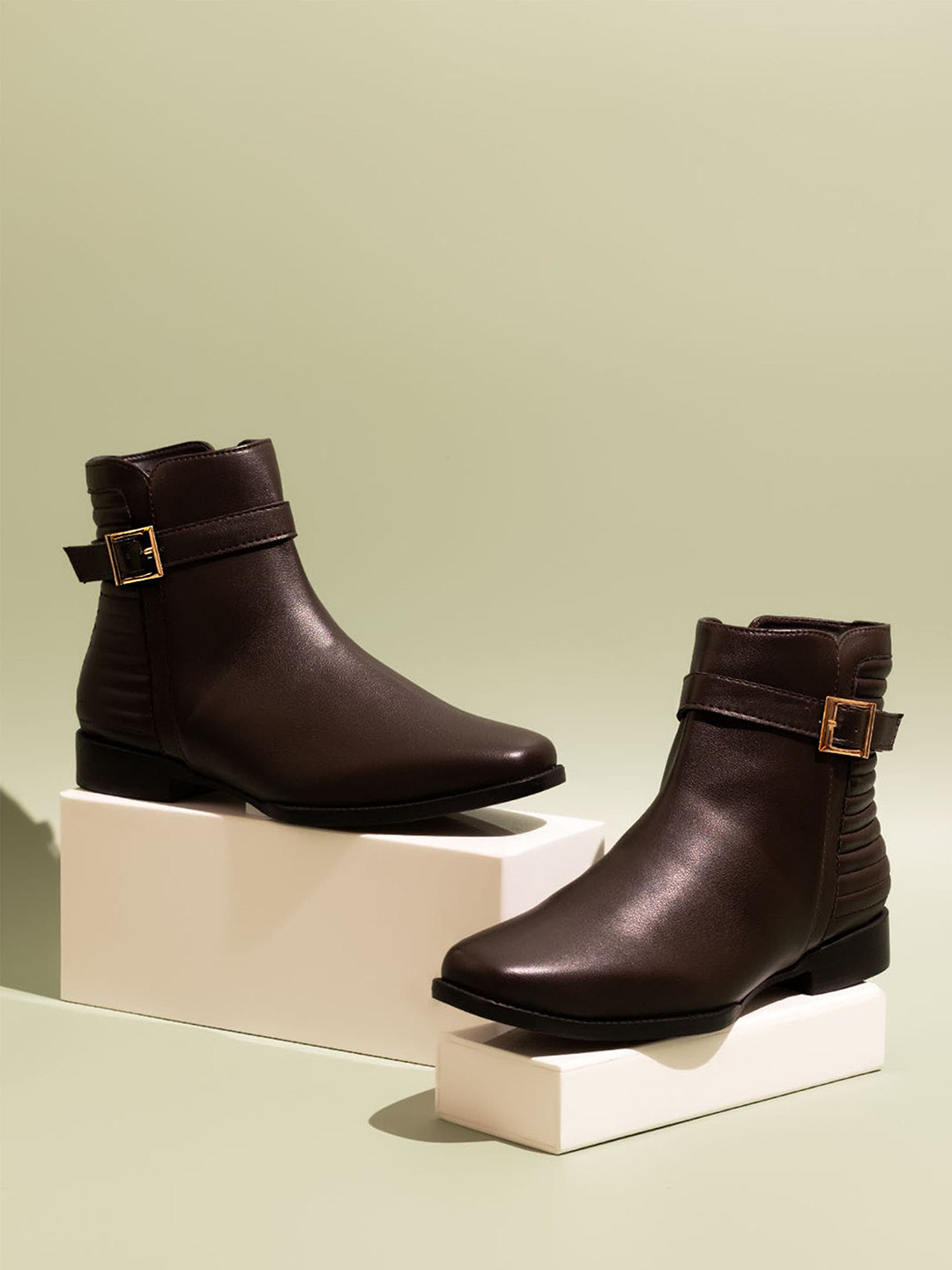 

Inc 5 Women Mid-Top Monk Straps Boots, Brown