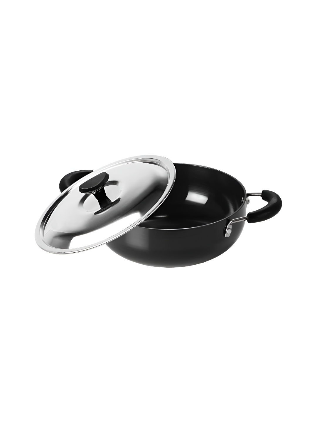 

Sumeet Black Aluminium Dishwasher and Microwave Safe Kadhai or Wok