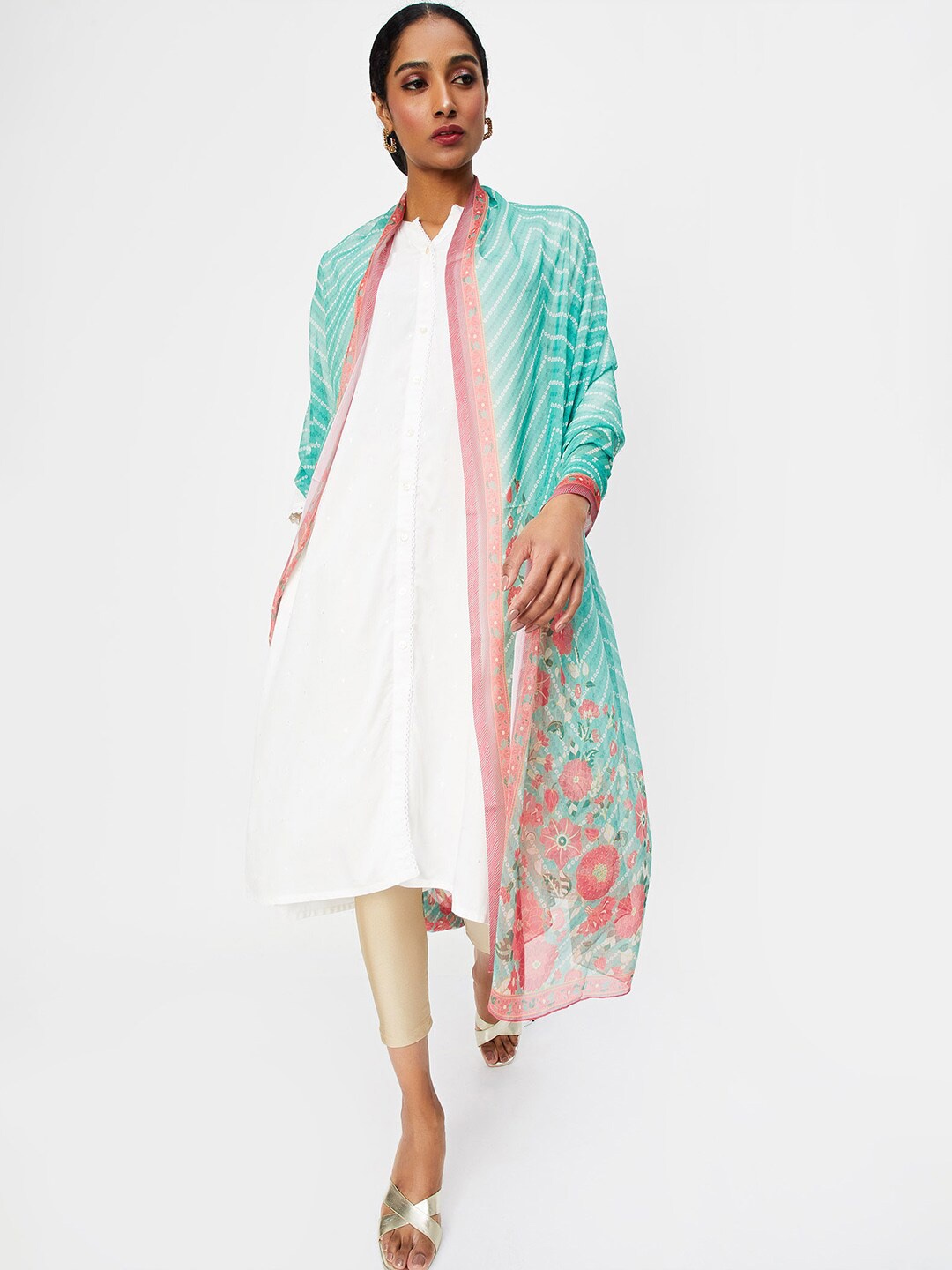 

max Bandhani Printed Dupatta, Green