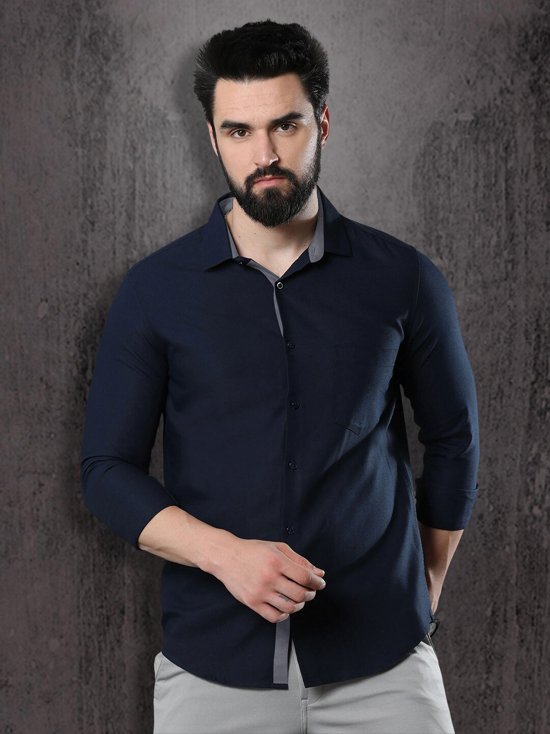 

1 Stop Fashion Standard Cotton Casual Shirt, Blue