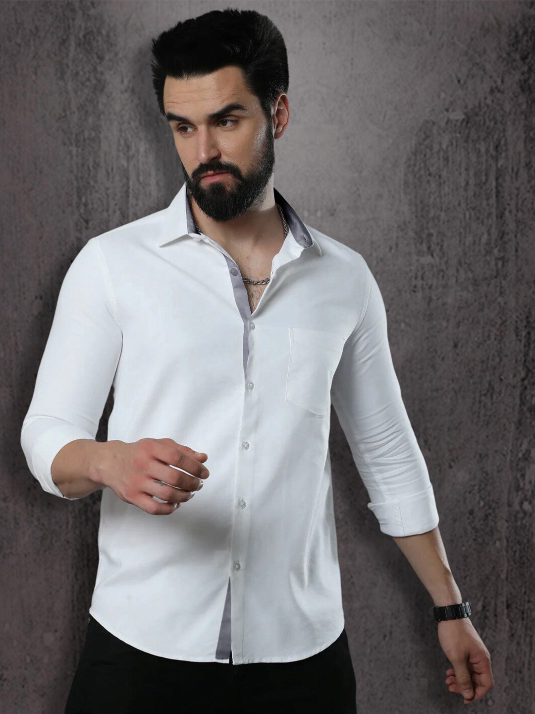 

1 Stop Fashion Standard Cotton Casual Shirt, White
