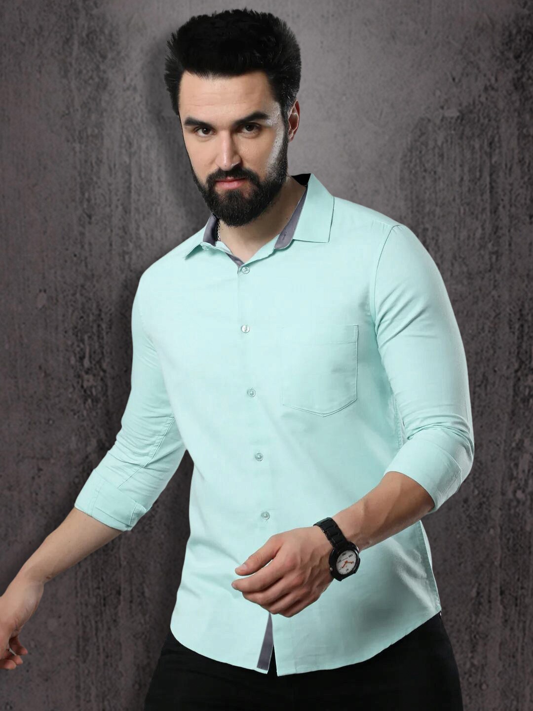 

1 Stop Fashion Standard Cotton Formal Shirt, Green