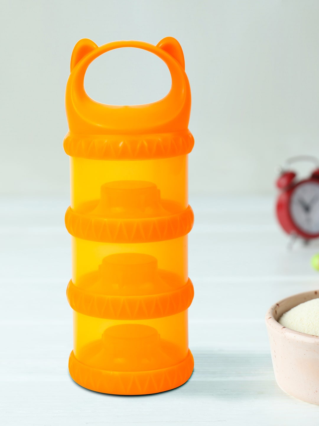 

Baby Moo Orange 3 Layer Portable BPA Free Milk Powder Container