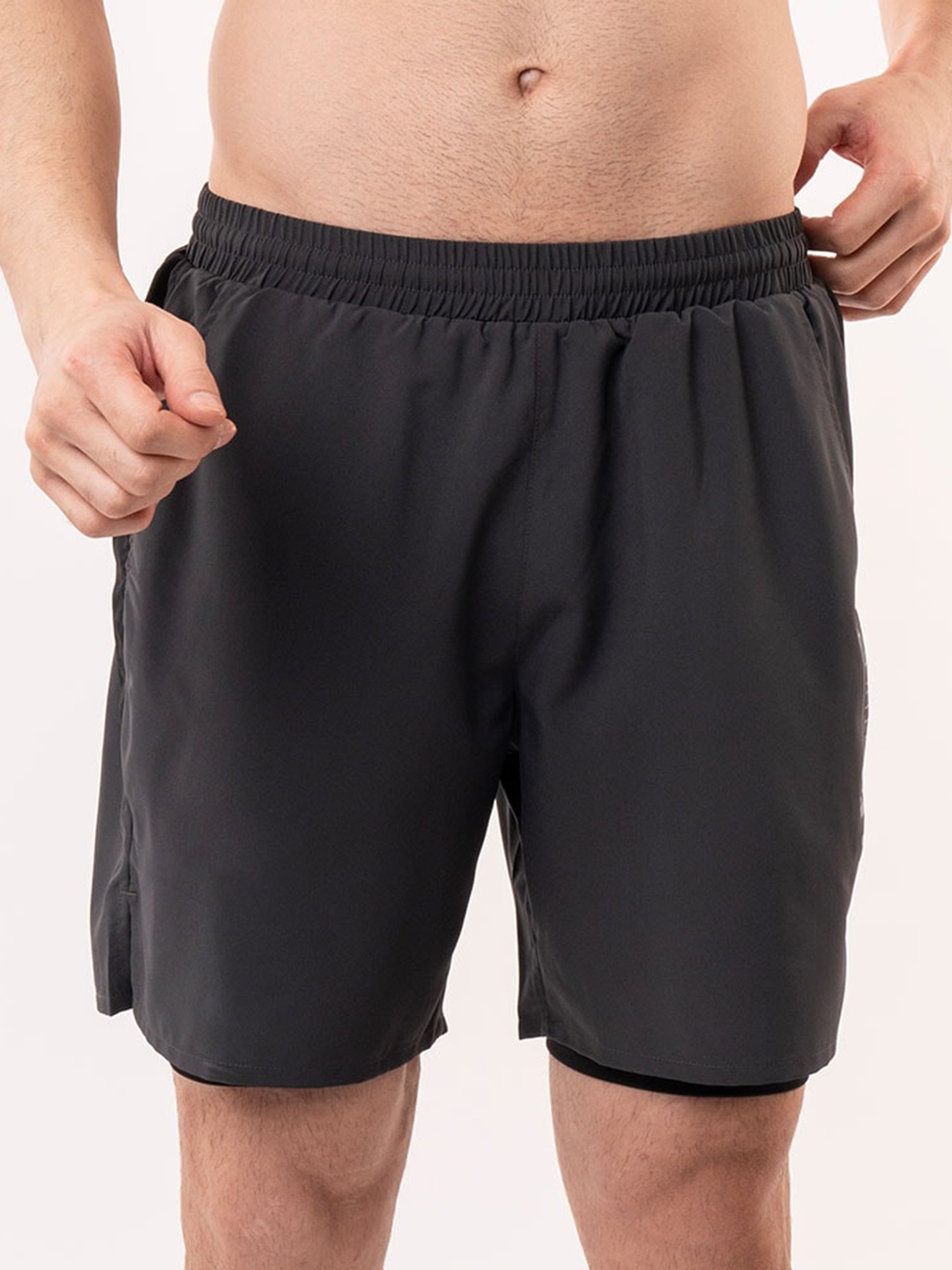

Baller Athletik Men Mid-Rise Training or Gym Sports Shorts, Charcoal