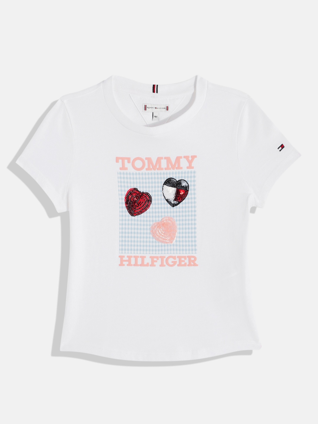 

Tommy Hilfiger Girls Brand Logo Embellished T-shirt, White