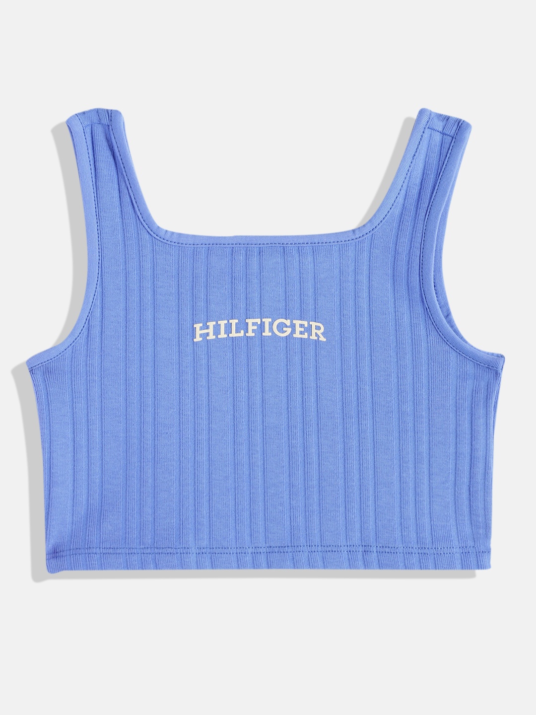 

Tommy Hilfiger Girls Self Striped Crop Top, Blue