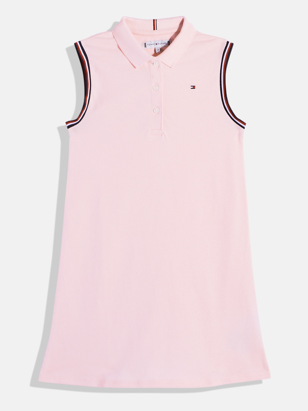 

Tommy Hilfiger Solid Polo Collar T-shirt Dress, Pink