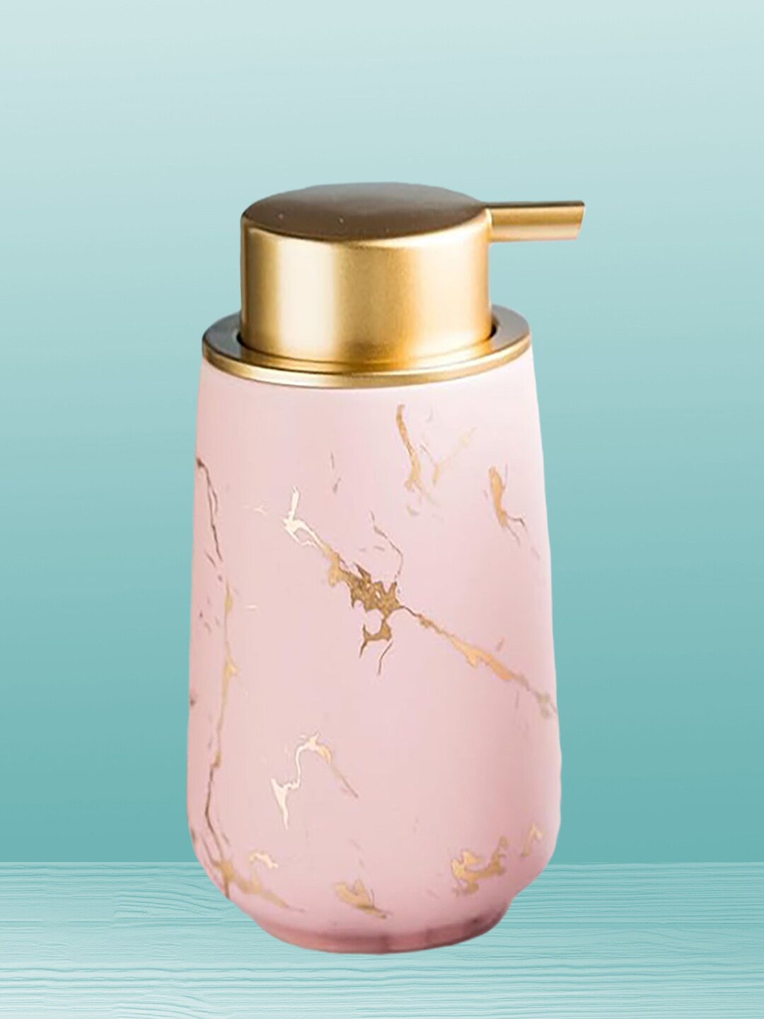 

Kuber Industries Pink Abstract Ceramic Liquid Soap Dispenser - 400 ml