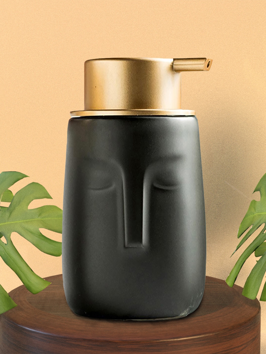 

Kuber Industries Black Ceramic Liquid Soap Dispenser - 350 ml