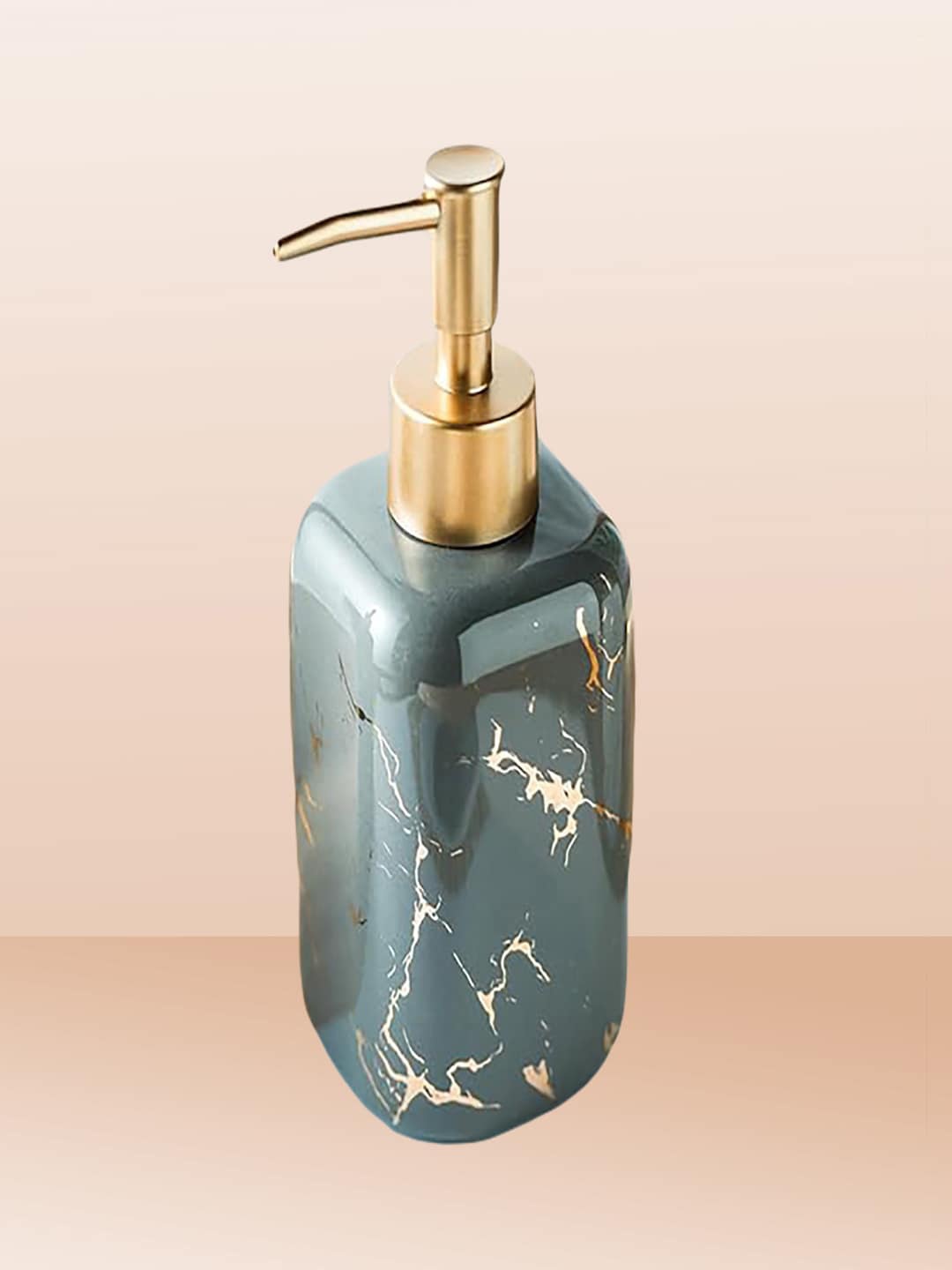 

Kuber Industries Grey Abstract Ceramic Liquid Soap Dispenser 300 ml