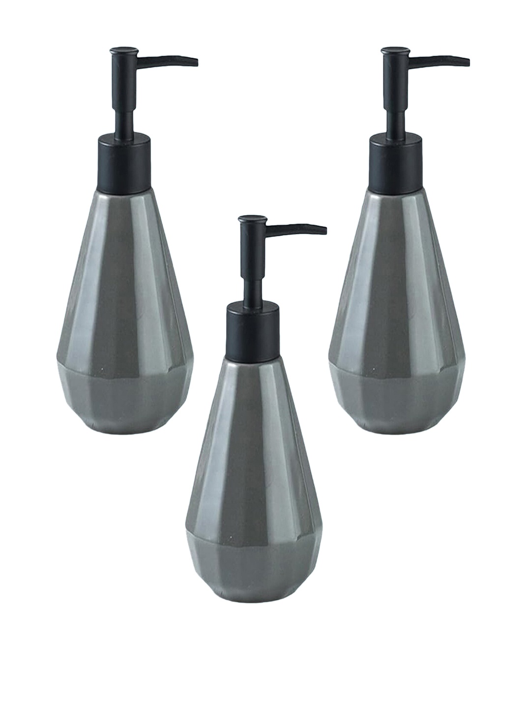

Kuber Industries Grey 3 Pieces Ceramic Soap Dispenser 250 ml Each