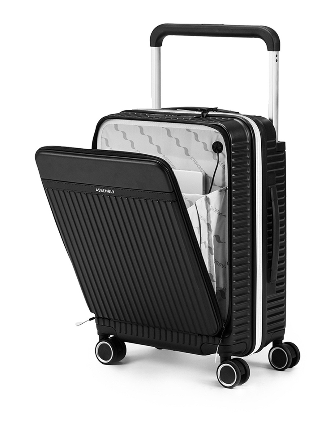

Assembly Premium Polycarbonate Cabin Trolley Bag - 20 inch - Black- Rover Pro 45 L
