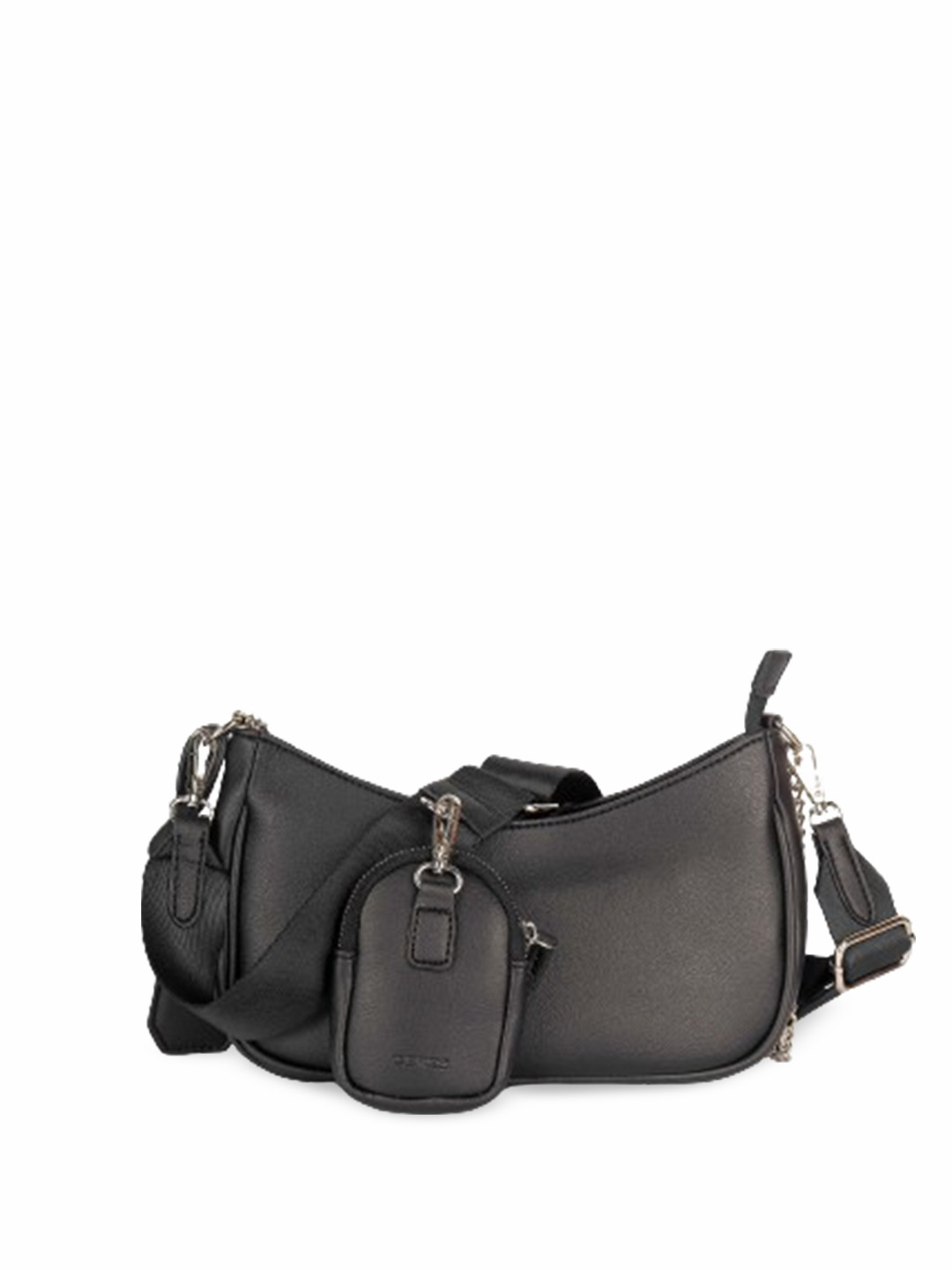 

CERES Leather Half Moon Shoulder Bag, Black