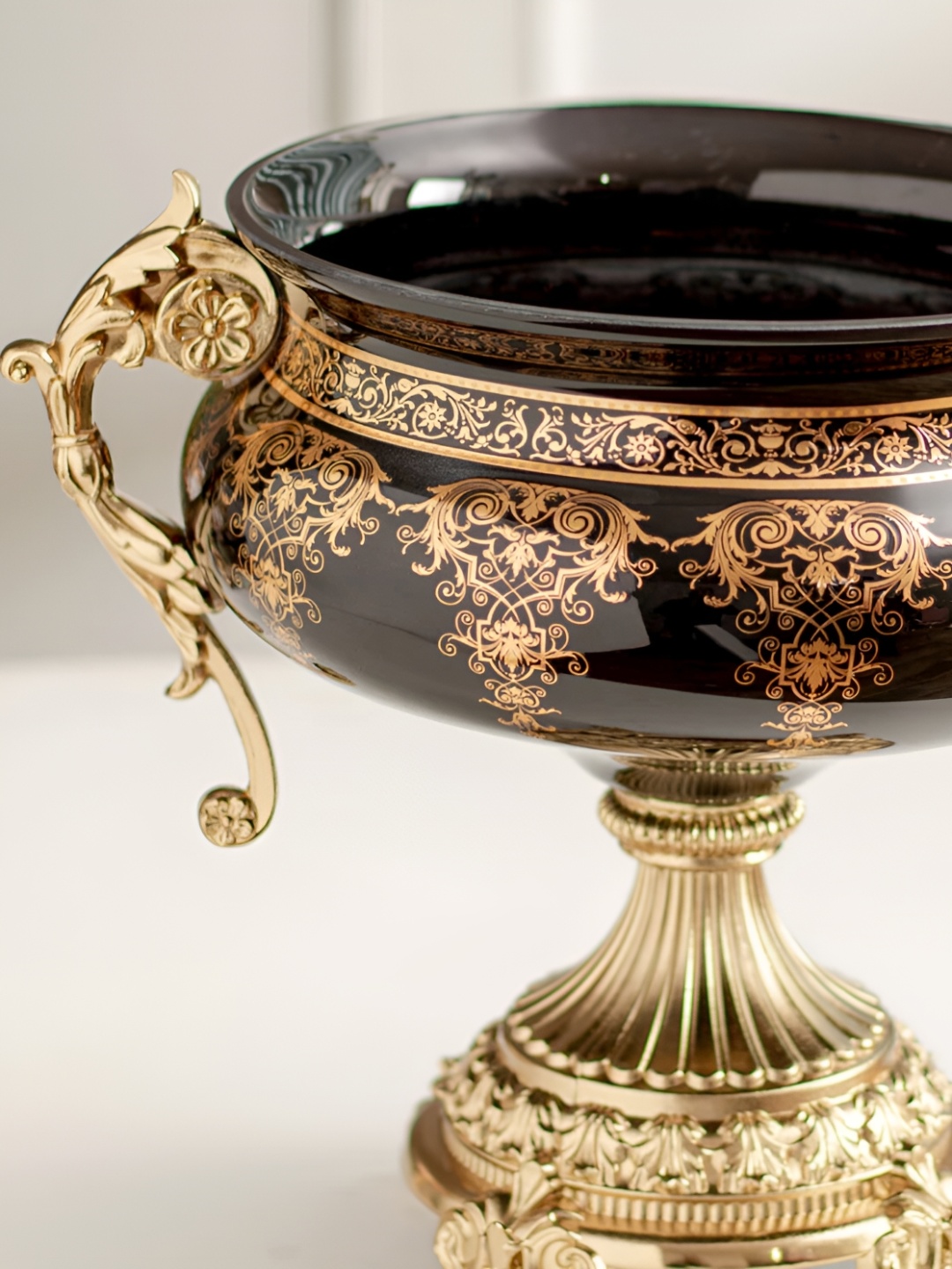 

THEDECORKART Black & Gold Toned Mahtab Ornamental Decorative Bowl