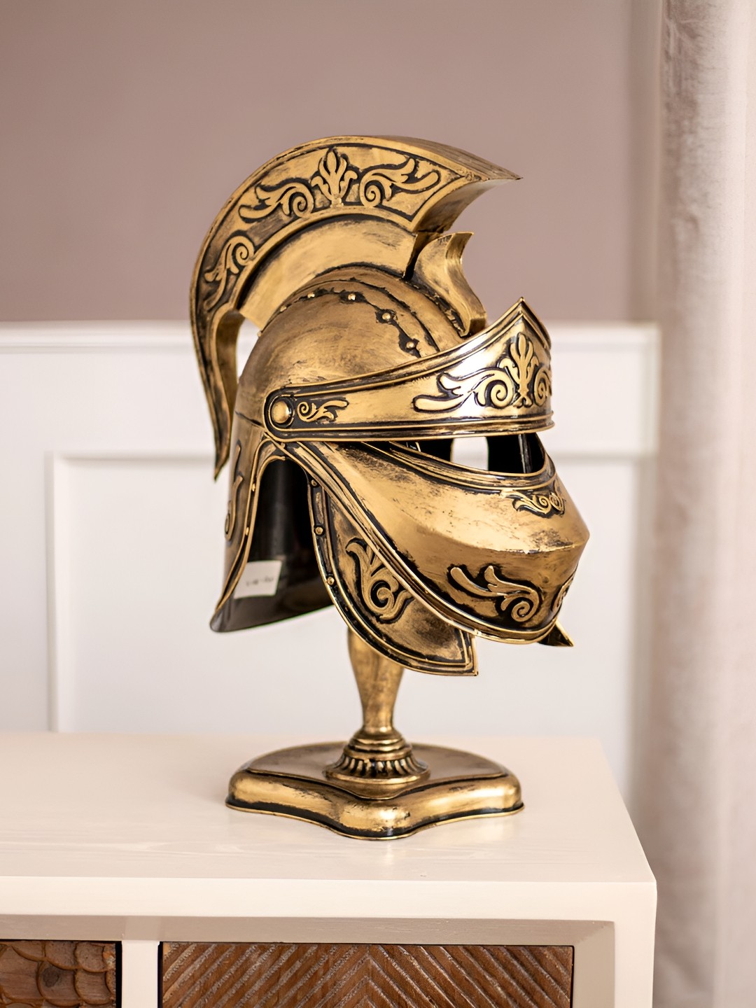 

THEDECORKART Gold Toned Textured Metal Curio Showpiece