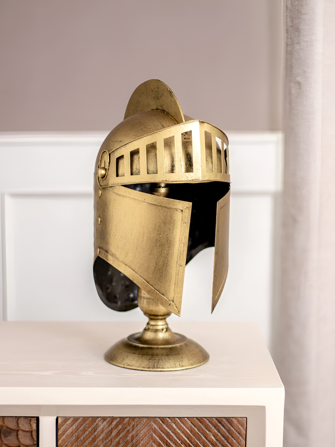 

THEDECORKART Gold Toned Textured Metal Curio Showpiece