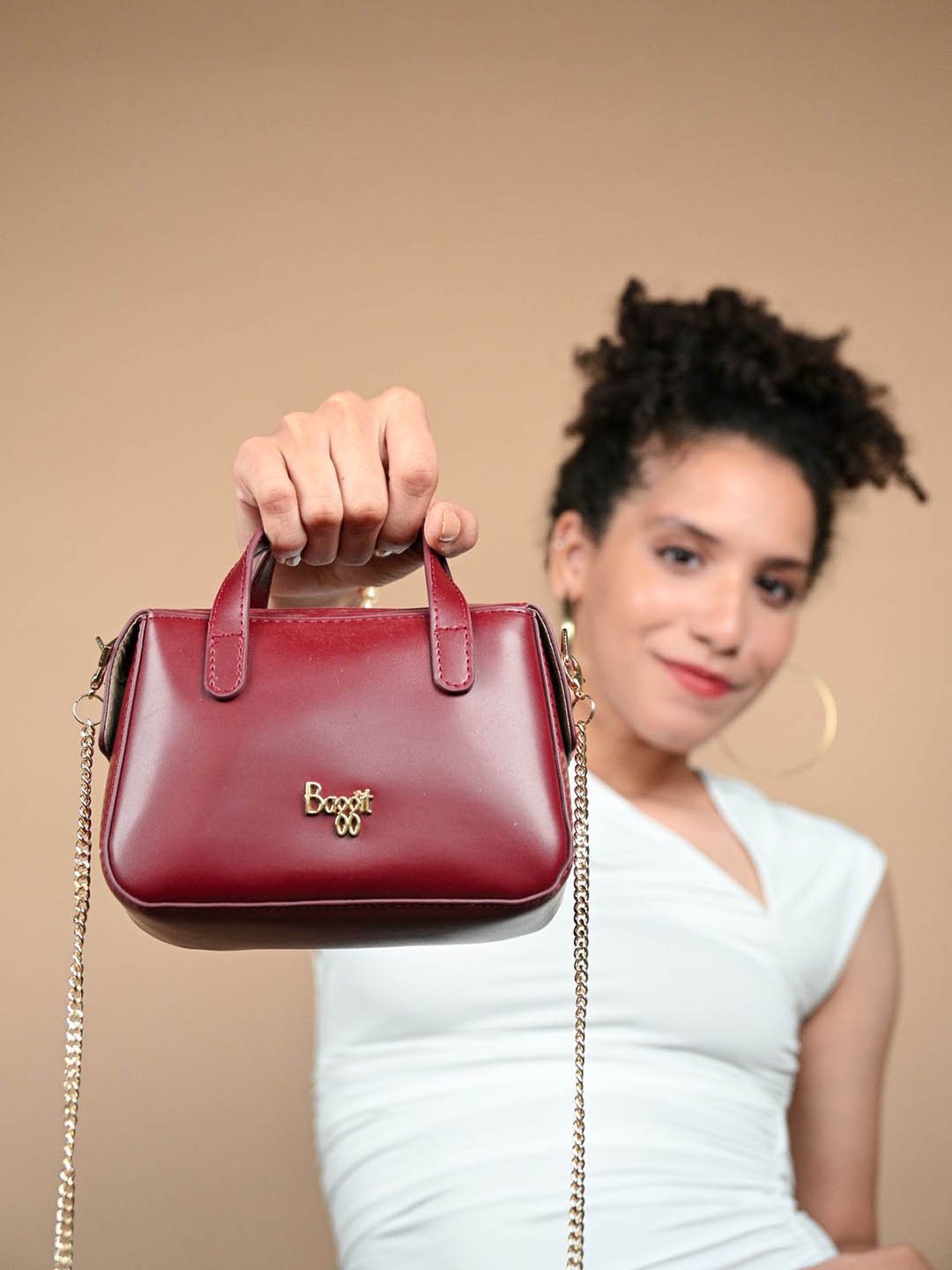 

Baggit Structured Handheld Bag, Red