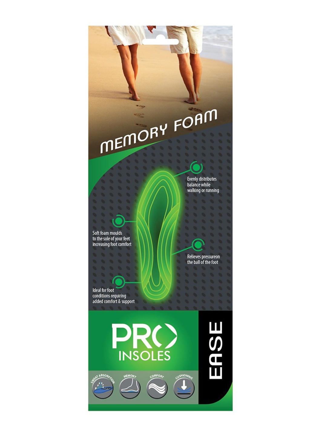 

PRO Insoles Ease Memory Foam, Black