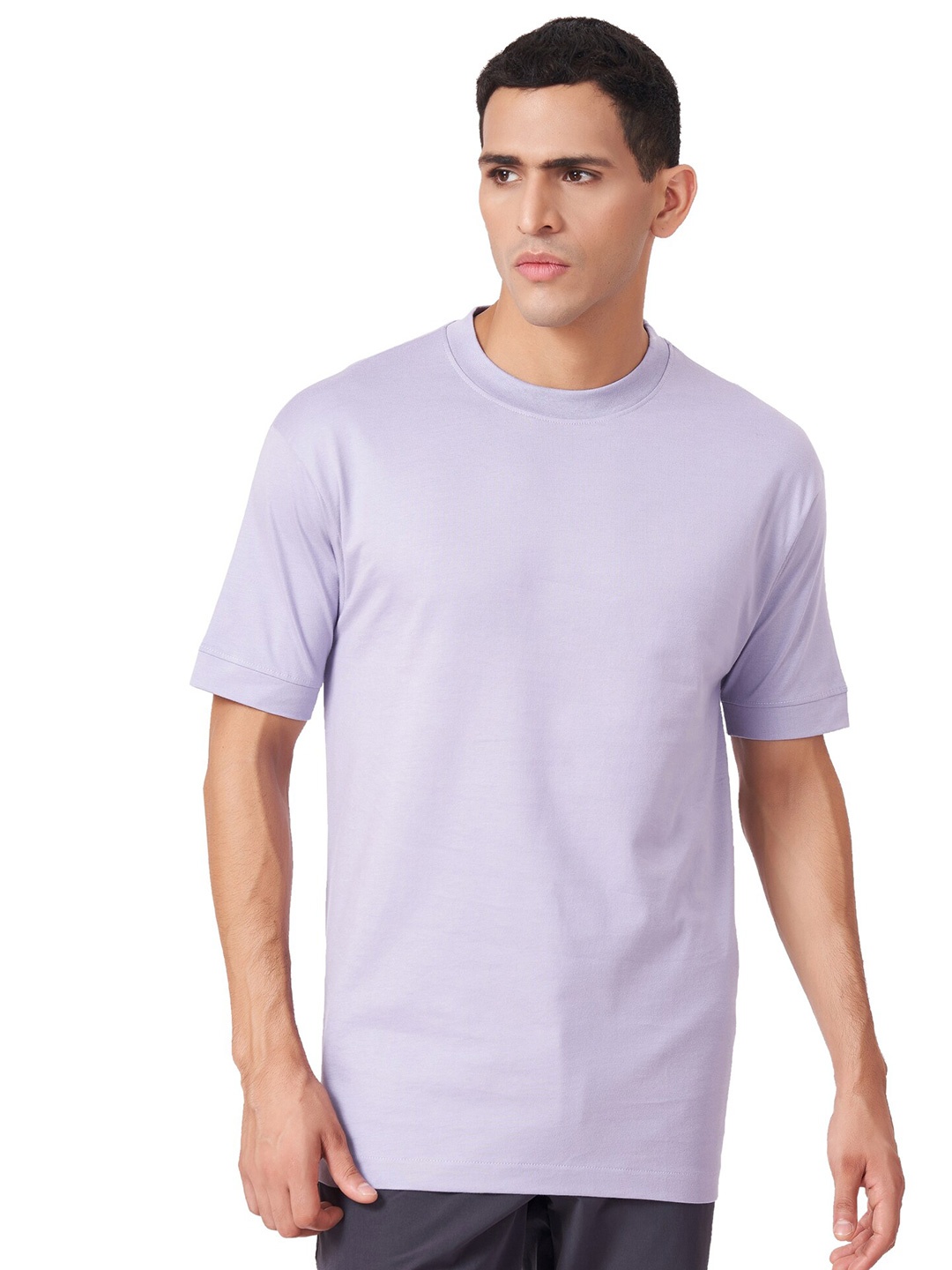 

ZU Round Neck Oversized Pure Cotton T-shirt, Lavender