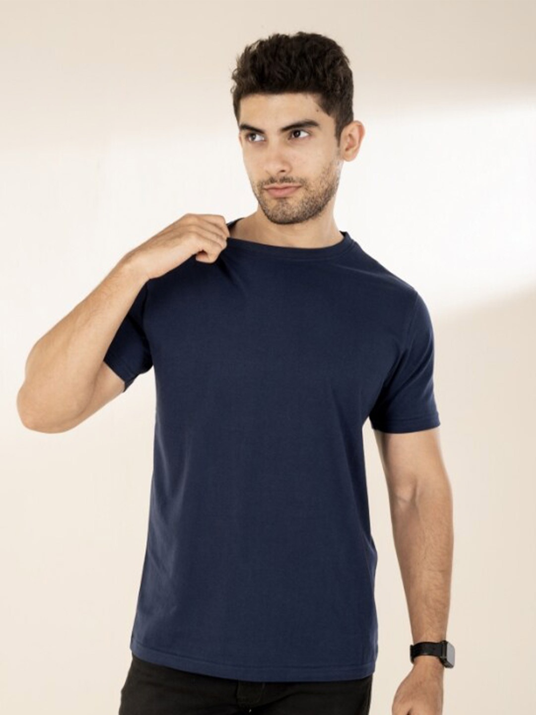 

The Bleu Label Round Neck Short Sleeves Slim Fit T-shirt, Navy blue