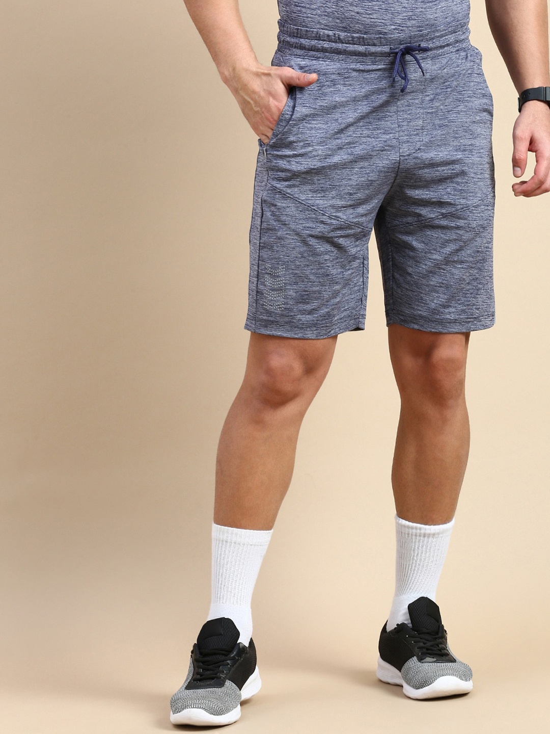 Classic Polo Men Slim Fit Running Sports Shorts With Antimicrobial Technology, Grey