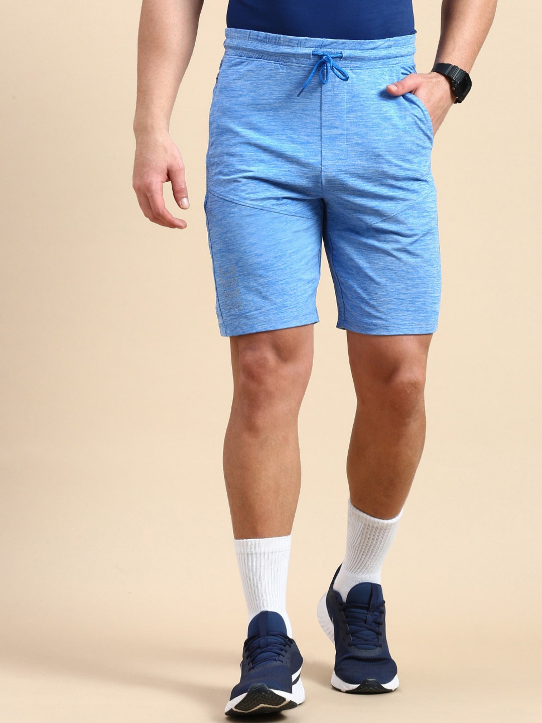 

Classic Polo Men Slim Fit Running Sports Shorts With Antimicrobial Technology, Blue