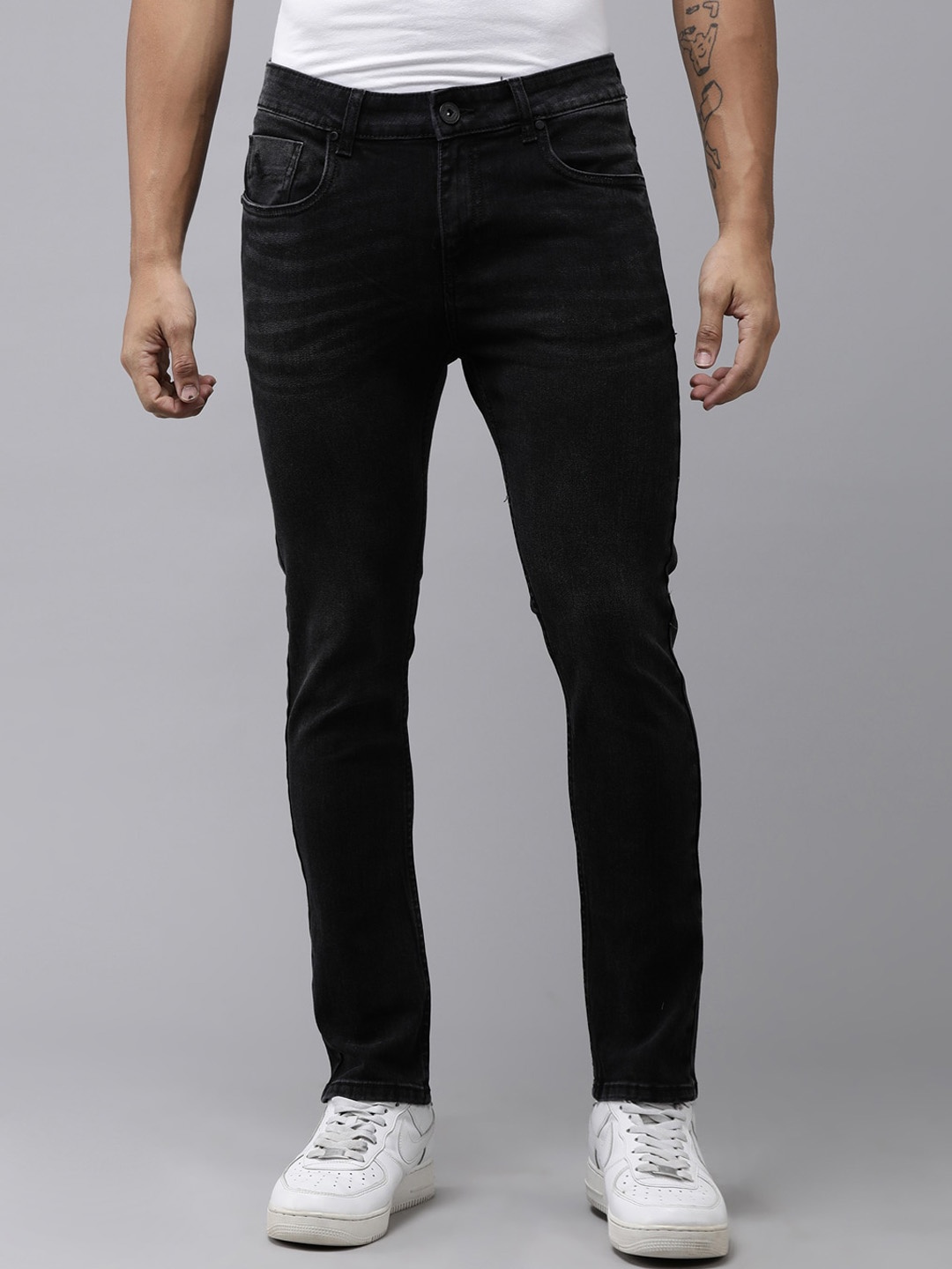 

Mast & Harbour Men Skinny Fit Stretchable Jeans, Black
