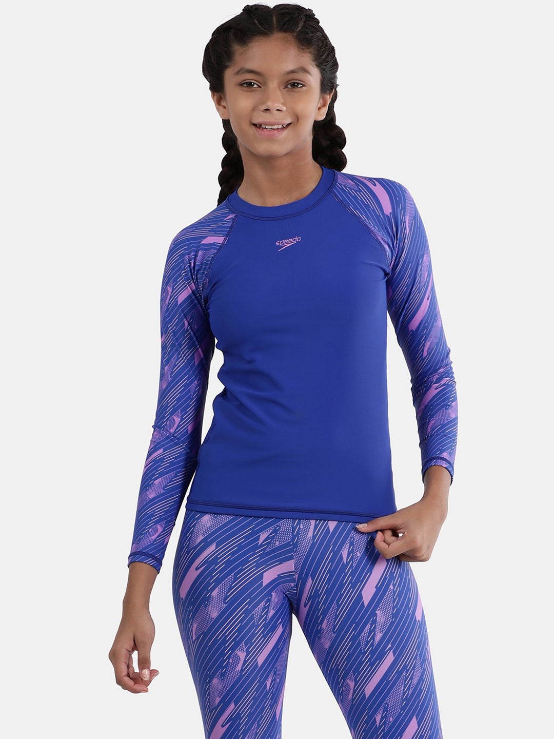 

Speedo Girls Long Sleeves Swim Top, Blue